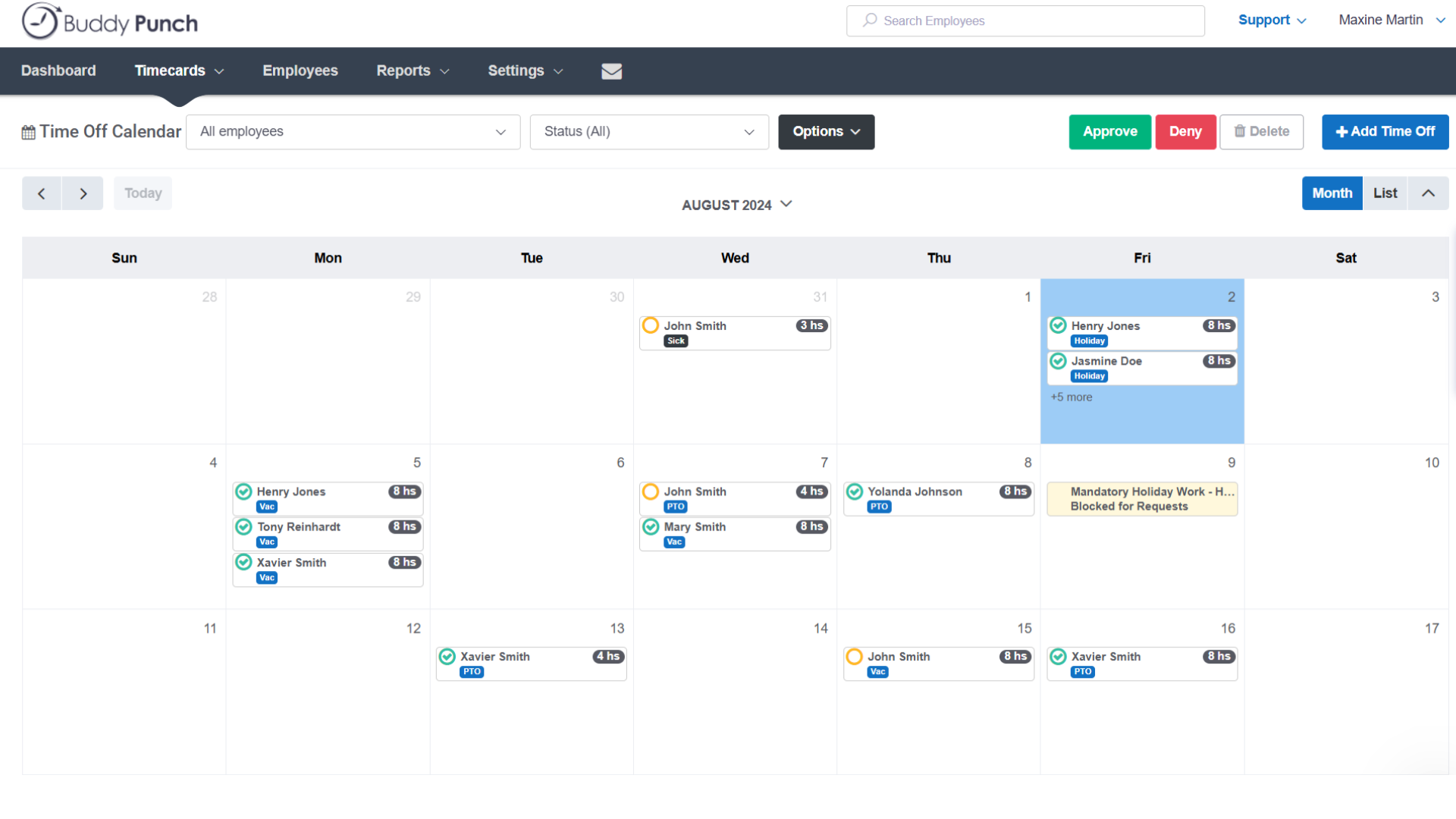 screenshot of Buddy Punch